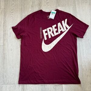 NEW ~ Nike Dri-Fit ~ FREAK ~ T-Shirt ~ Giannis Basketball Maroon MEN's XL